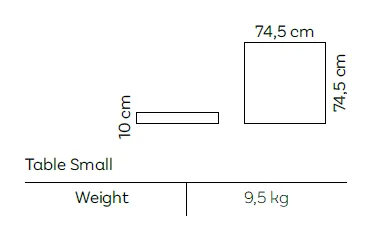 Rozmerová schéma – Teak Table Small